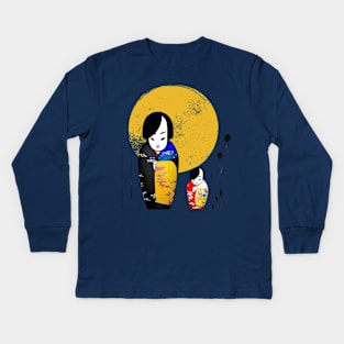 kokeshi #01 Kids Long Sleeve T-Shirt